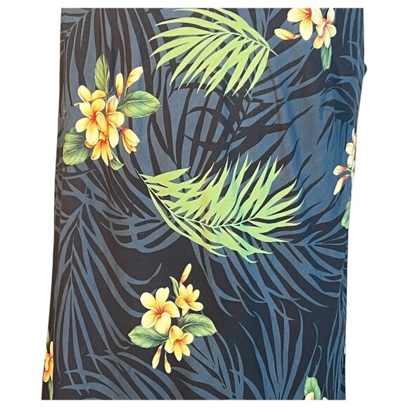 Hilo Hattie Hawaiian Dress Women 1X Black Floral Sleeveless Made In Hawaii Rayon - Picture 2 of 7